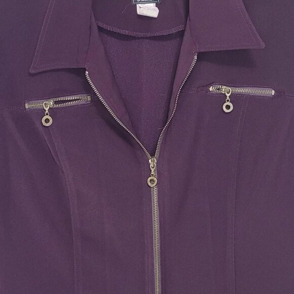 DJ & Co. Purple Polyester Zip Up Jacket | Size 16 - Picture 4 of 4